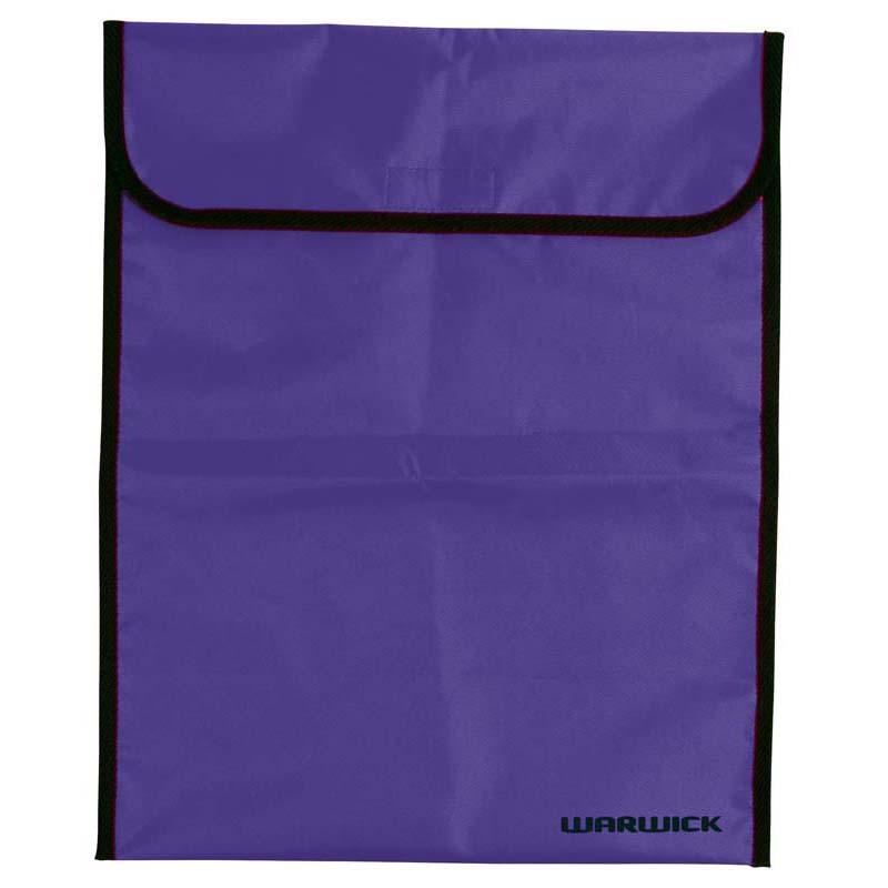 Large purple Warwick Homework Bag with Velcro closure, ideal for students to carry notebooks and school essentials.