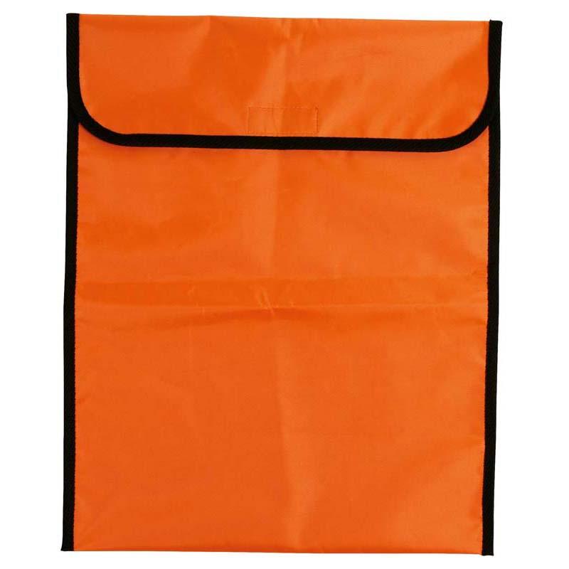 Vibrant orange Warwick Homework Bag with Velcro closure, perfect for organizing school supplies and notes.