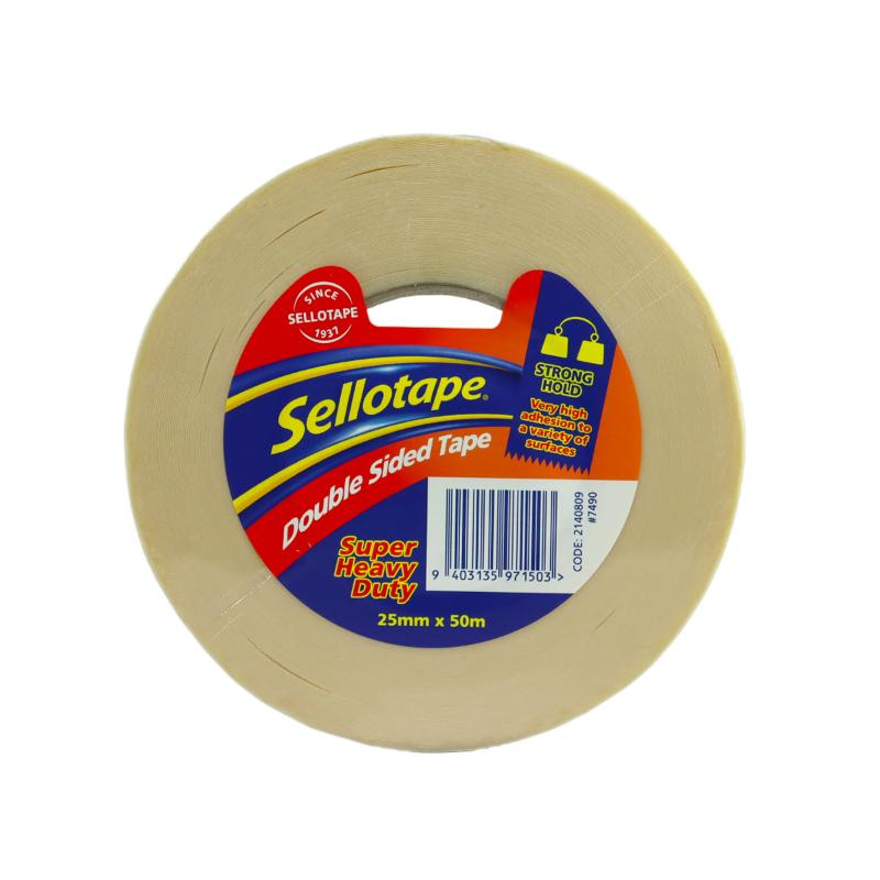 Sellotape Heavy Duty Double Sided Tape 25mmx50m