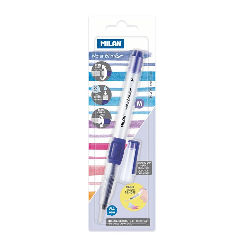 Milan Refillable Water Brush 4mm Medium Tip 8ml Capacity