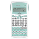 Milan M240 turquoise antibacterial scientific calculator with protective cover, designed for hygiene and high performance.