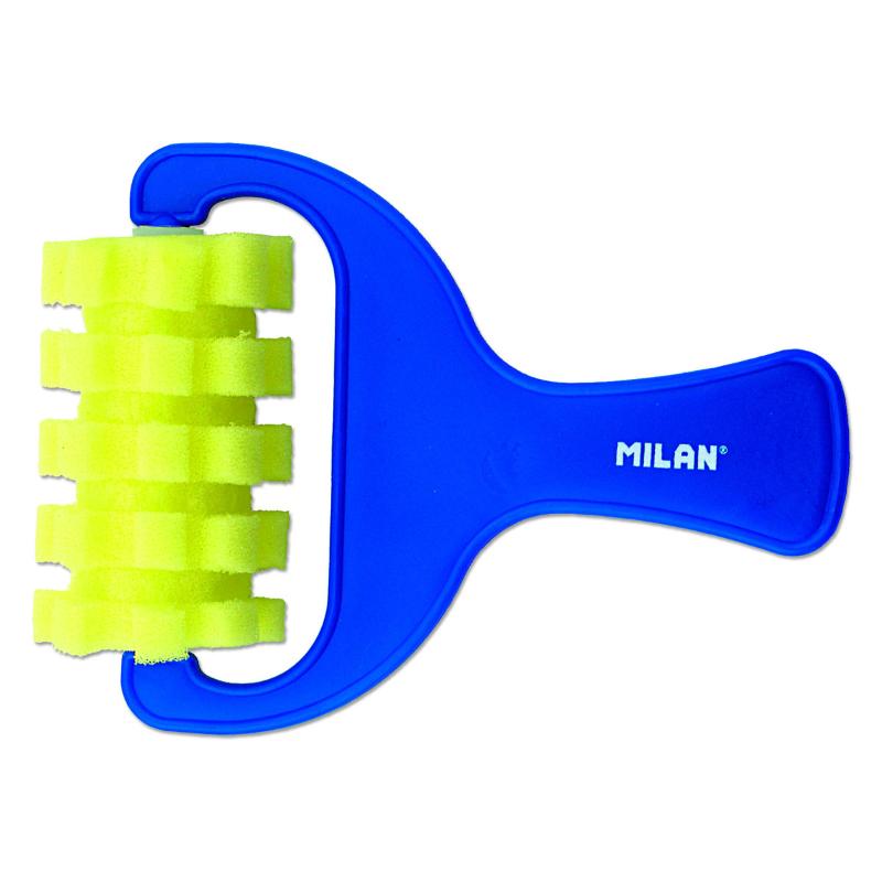 Milan 1311 Series 70mm Sponge Brush with grooved head for textures, ideal for watercolors and poster paints.