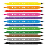 Milan Markers Fibre Tip Double Ended Metal Box Pack 12