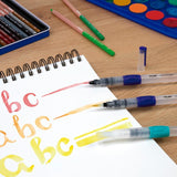 Milan Refillable Water Brush Set Pack 3 includes three sizes for versatile watercolor painting and easy color blending.