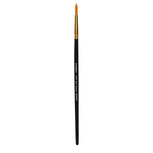 Bockingford Paint Brush 4155, round size 3, features imitation sable hair for detail work in watercolors and acrylics.