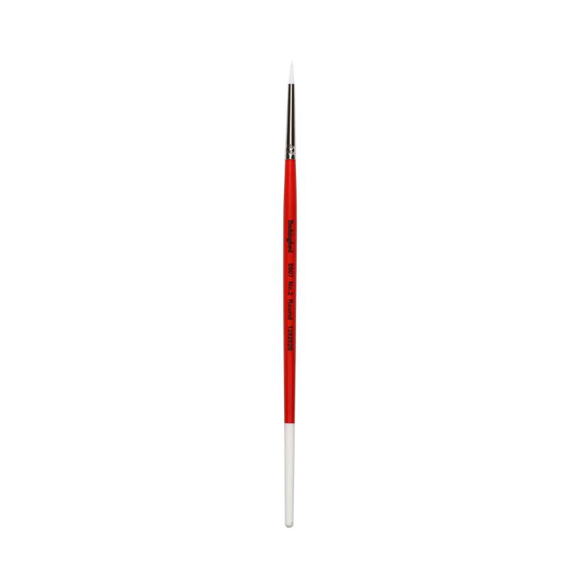 Bockingford 6907 Taklon round brush, size 2, with white bristles for precision in various painting mediums.