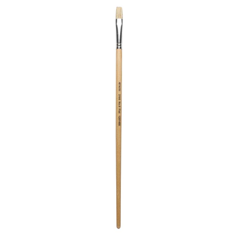 Artworx Paint Brush 2160 Flat Size 6 10mm with hog hair bristles for smooth, precise paint application.