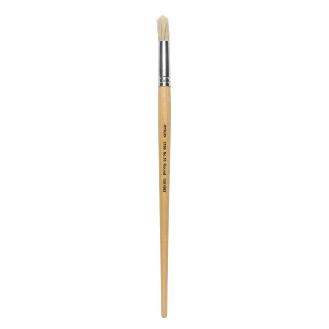 Artworx Paint Brush 2160 Round Size 10 with premium hog hair bristles for versatile and precise painting.