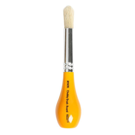 Artworx Paint Brush Chubby for kids, featuring a colorful wooden handle and durable hog hair bristles for easy painting.