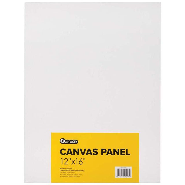 Artworx 12x16 inch canvas panel, 280g cotton, acrylic primed for vibrant oil and acrylic painting.