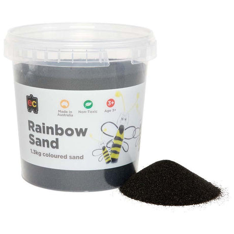 EC Rainbow Sand in black, 1.3kg, perfect for crafts, sensory play, and art projects, non-toxic and eco-friendly.