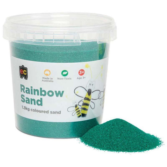 EC Rainbow Sand 1.3kg Dark Green for crafting, sensory play, and decorative projects, safe and non-toxic for all ages.