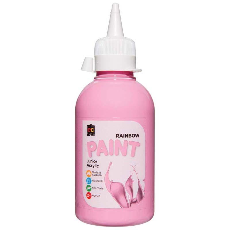 Vibrant EC Paint Rainbow Acrylic Pink 250ml in eco-friendly bottle for versatile art projects and creative expression.