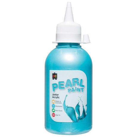 EC Paint Pearl Acrylic Blue 250ml, a vibrant, non-toxic paint with a pearlescent finish for versatile art projects.