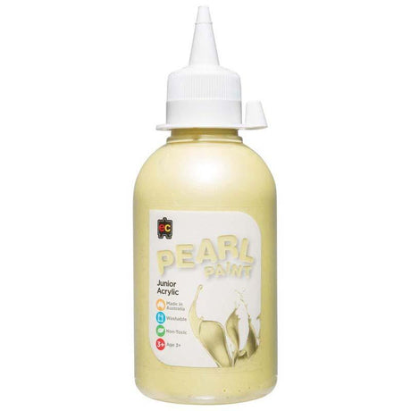 EC Paint Pearl Acrylic Yellow 250ml, non-toxic, fast-drying, pearlescent finish for vibrant arts and crafts.