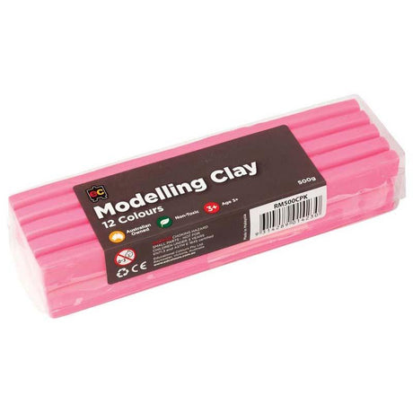 EC Modelling Clay Pink 500gm: versatile, non-toxic clay for crafting, sculpting, and endless creative projects.