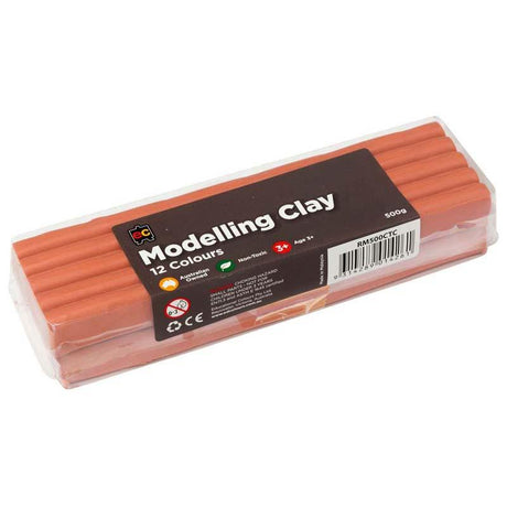 Terracotta modelling clay block with smooth texture, perfect for artists and crafters, safe and reusable for various projects.