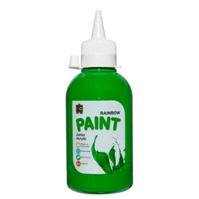 EC Rainbow Acrylic Paint in Leaf Green, 250 ml, vibrant, non-toxic, fast-drying perfect for all artistic projects.