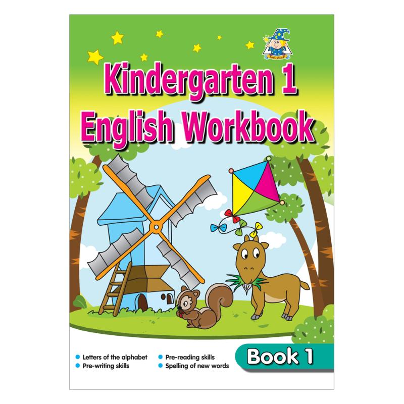 Greenhill Workbook 4-6 Yr English Book 1 for preschoolers, featuring colorful illustrations and interactive exercises for early literacy skills.