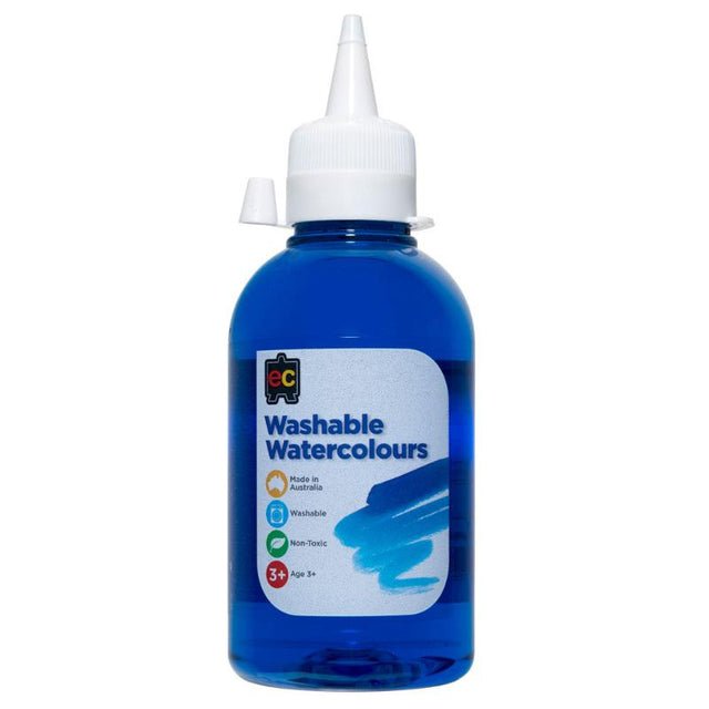 EC Paint Washable Watercolours in vibrant blue, 250ml, perfect for artists seeking versatile, mess-free creativity.