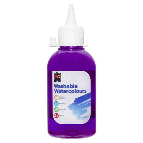 250ml EC Paint Washable Watercolours in vibrant Lilac, perfect for versatile artistic projects and easy to wash off surfaces.