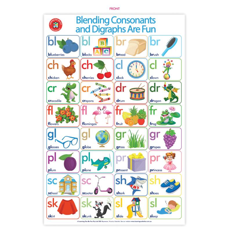 LCBF Wall Chart Blending Consonants and Digraphs Are Fun Poster