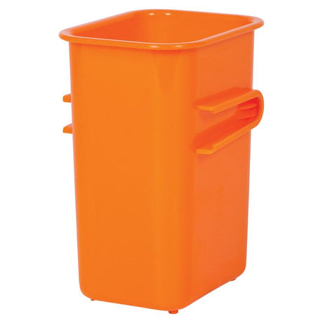 Vibrant orange connector tubs for versatile storage and organization in home, school, or office settings.