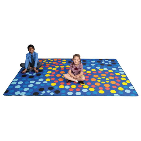 Mosaic Sky Rug featuring vibrant night sky design, perfect for classrooms and cozy reading areas, non-slip for safety.