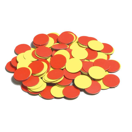Magnetic red and yellow counters for interactive learning, perfect for math games and sorting activities.
