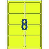 Avery Shipping Label L7165FY Fluoro Yellow 99.1x67.7mm 8up 25 Sheets