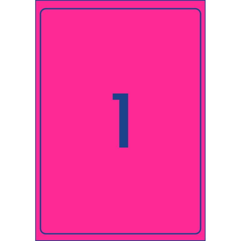 Avery Shipping Label L7167FP Flo Pink Laser 199.6 X 289.1mm 1up 25 Sheets
