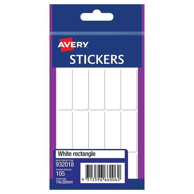 Avery Label Hangsell 14x38mm 105 Pack