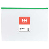 FM Data Wallet A4 Clear PVC With Zip Assorted