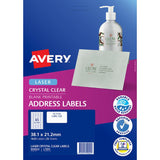 Avery Label L7551-25 Clear 65up 25 Sheets 38x21mm