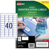 Avery No Peel Label L6145 White 40up 10 Sheets Laser 45.7x25.4mm