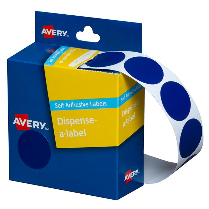 Avery Label Dispenser DMC24B Blue Round 24mm 500 Pack