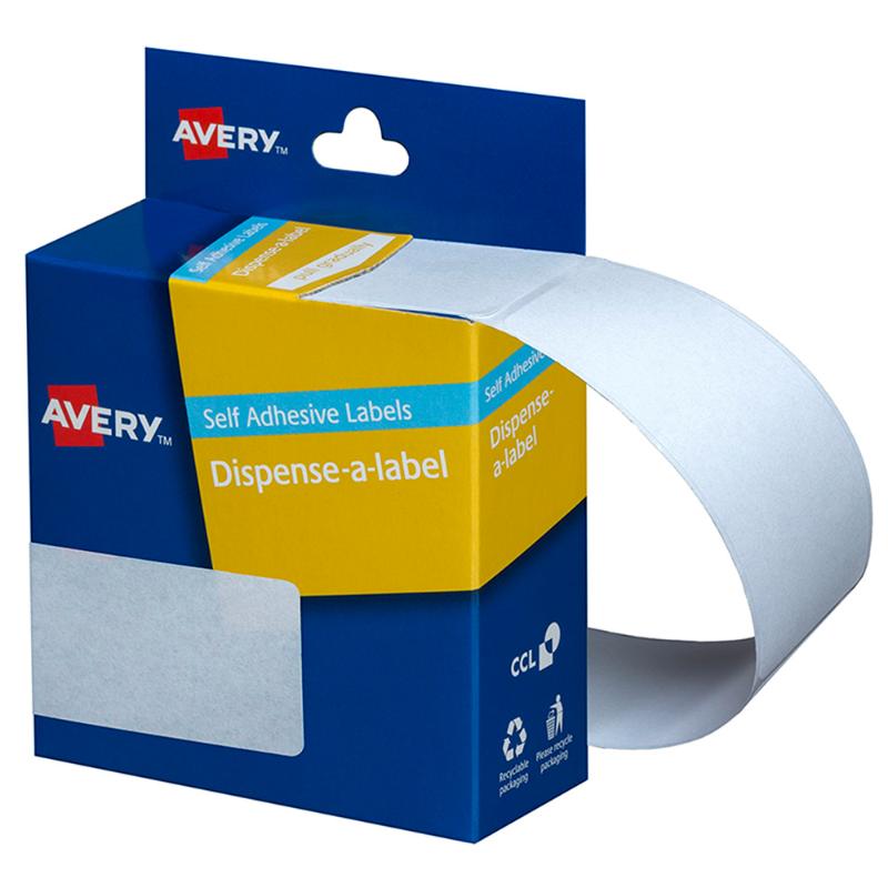 Avery Label Dispenser DMR7627W 76x27mm White 180 Pack