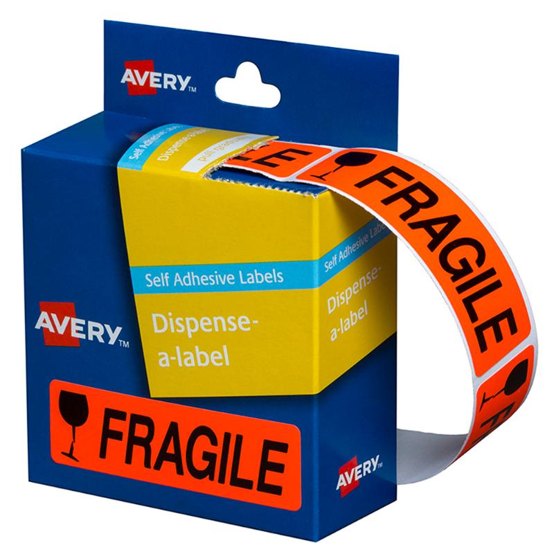 Avery Label Dispenser DMR1964FR Fragile 19x64mm 125 Pack