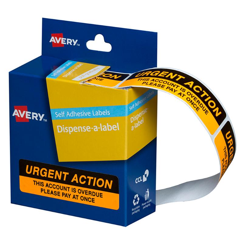 Avery Label Dispenser DMR1964R2 Urgent Action 64x19mm 125 Pack