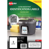 Avery Ultra Resistant ID Label L7916 White Laser 210x148mm 2up 10 Sheets