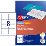 Avery Business Cards Inkjet 8up, 25 sheets for 200 customizable, durable cards, perfect for professional networking.