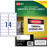 Avery Heavy Duty ID Label L7063 White Laser 99.1x38.1mm 14up 25 Sheets