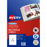 Avery Label L7767-25 Glossy 1up 25 Sheets 199x289mm