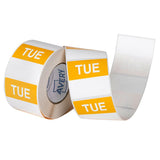 Avery Labels Tuesday Square Day 40x40mm Yellow White 500 Roll