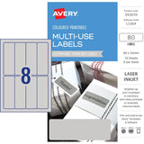 Avery Labels L7264 Storm Grey 32x94 A5 8up 10 Sheets