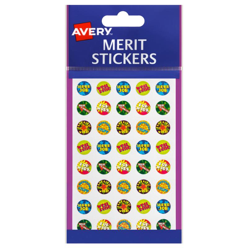 Avery Merit Stickers Mini Assorted Captions Round 13mm 800 Pack