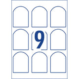 Avery Arched Textured Labels L7118 White 10 Sheets 9up