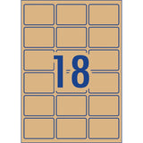 Avery Label L7110 Rectangular Kraft 18up 15 Sheets 62x42mm