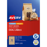 Avery Label L7103 Oval Kraft 18up 15 Sheets 63x42mm