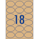 Avery Label L7103 Oval Kraft 18up 15 Sheets 63x42mm